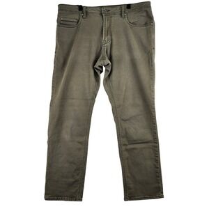 Archer Slim Stretch Pants Mens 36x30 Olive Green Casual Workwear‎ Chino Style